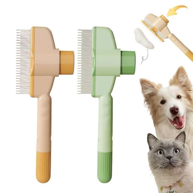 2 Counts Set Pet Comb for Dogs Cats with Long Short,Stainless Steel Metal Teeth for Shedding and Tangles,Self-Cleaning Pet Comb for Dogs and Cats Household Convenient.