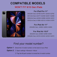 Magic Keyboard Case for Ipad Air 11'' M2 2024 & Ipad Pro 11'' 1St-4Th Gen – Slim