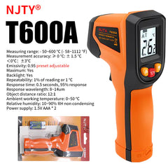 NJTY Digital Infrared Thermometer -50~600℃ Pyrometer Gun