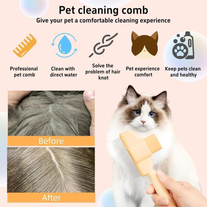 2 Counts Set Pet Comb for Dogs Cats with Long Short,Stainless Steel Metal Teeth for Shedding and Tangles,Self-Cleaning Pet Comb for Dogs and Cats Household Convenient.