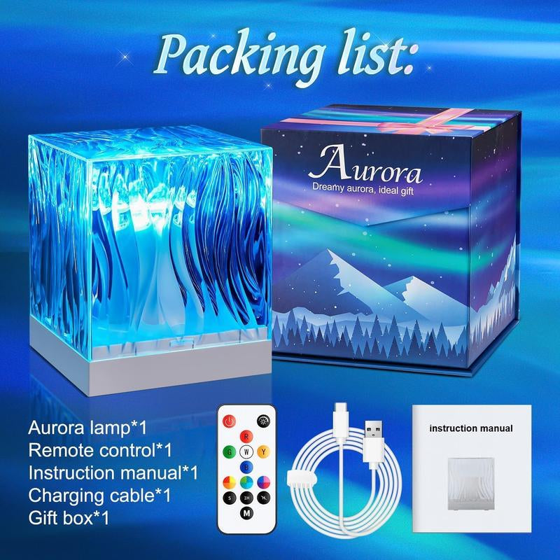 One Fire Flower Lamp Ambient Lighting for Bedroom,18 Colors Cool Things Water Ripple Lamp,Dimmable+Remote+Timer Space Projector.