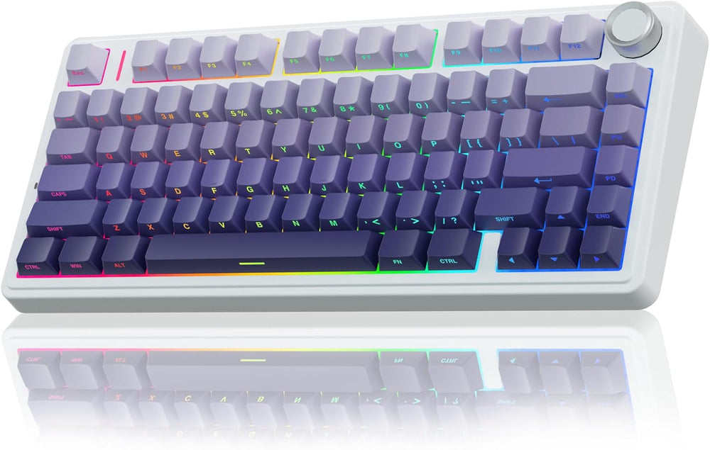 F75 Pro Wireless Mechanical Keyboard,75% Hot Swappable Custom Keyboard with Knob,RGB Backlit