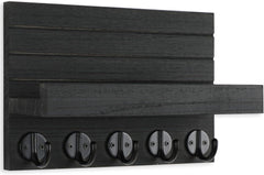 Key Holder for Wall, Decorative Key and Mail Holder with Shelf Has Large Hooks for Bags