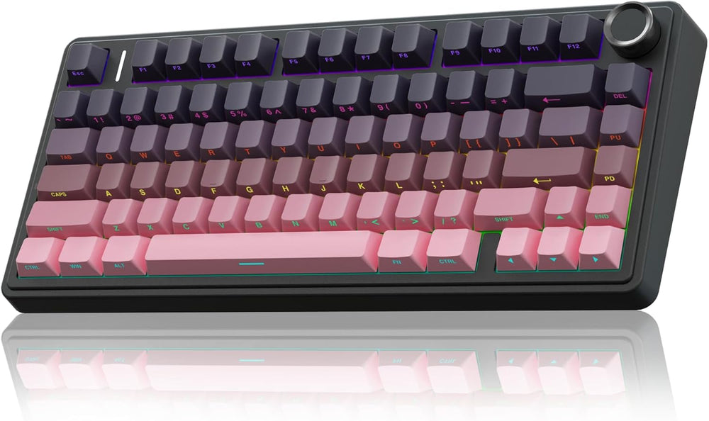 F75 Pro Wireless Mechanical Keyboard,75% Hot Swappable Custom Keyboard with Knob,RGB Backlit