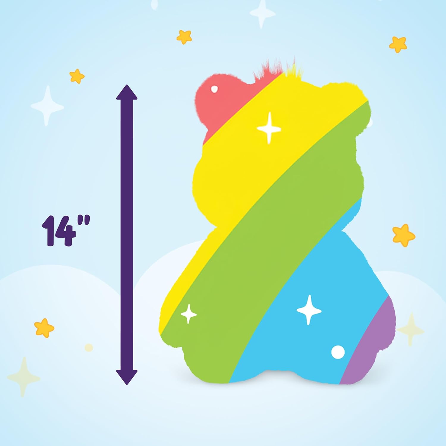 14' Tenderheart Bear Plushie - Medium Size - Orange Plush for Ages 4+