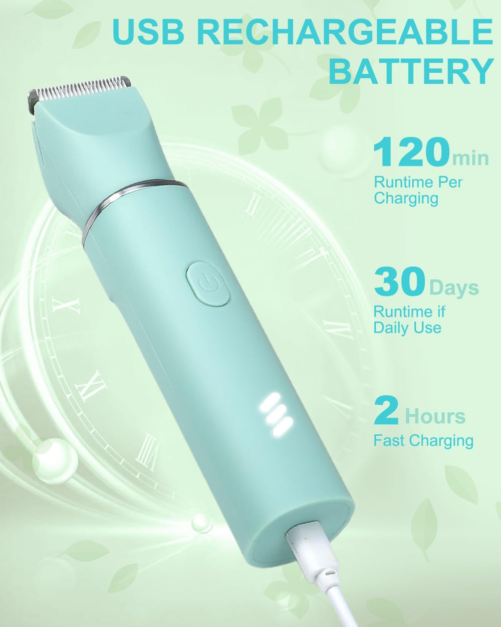 Bikini Trimmer for Women,2-In-1 Painless Electric Razors & Shaver Nose