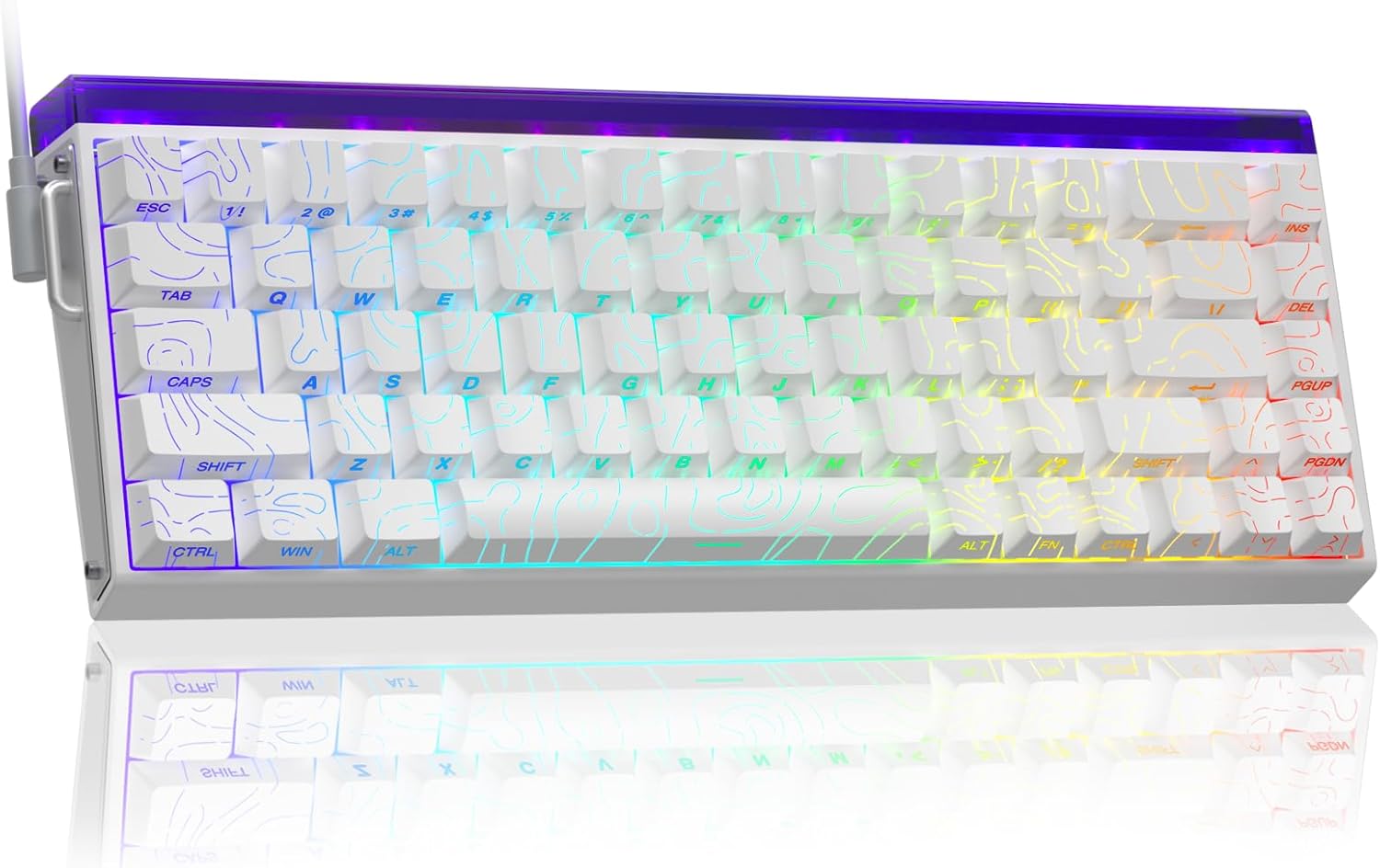 Hero 68 HE 60% Gaming Keyboard Wired, Hall Effect Magnetic Switch Keyboard with Adjustable Actuation, Fast Trigger Mode, 8K Hz Polling Rate, 0.125ms Latency,Side Printed PBT Keycaps, RGB Backlit