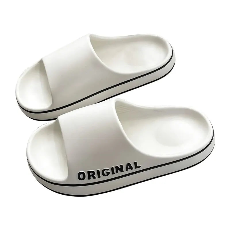 Feslishoet Women - Men Letter Slippers Beach Slides Solid Color Mens 