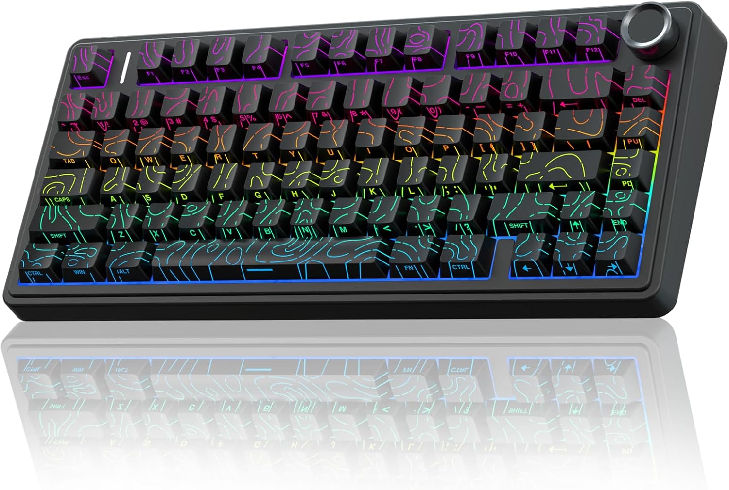F75 Pro Wireless Mechanical Keyboard,75% Hot Swappable Custom Keyboard with Knob,RGB Backlit