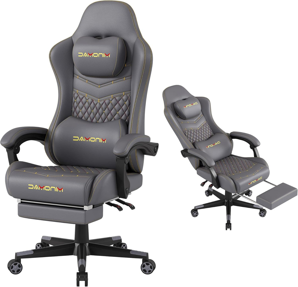 Gaming Chair,Ergonomic Computer Gaming Chair,400Lb Load-Bearing,Retractable Footrest