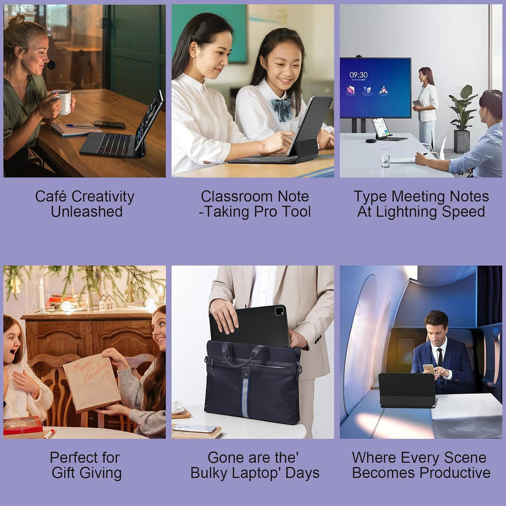 Magic Keyboard Case for Ipad Air 11'' M2 2024 & Ipad Pro 11'' 1St-4Th Gen – Slim 