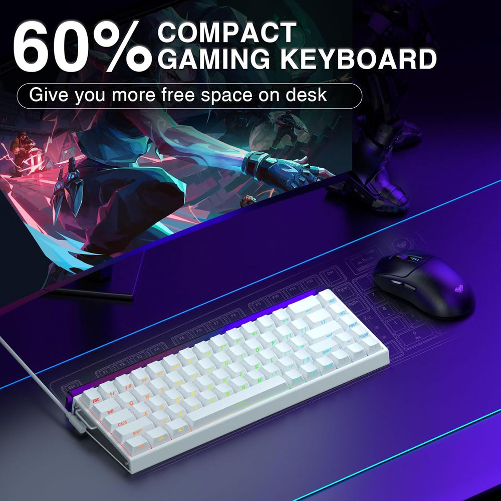 Hero 68 HE 60% Gaming Keyboard Wired, Hall Effect Magnetic Switch Keyboard with Adjustable Actuation, Fast Trigger Mode, 8K Hz Polling Rate, 0.125ms Latency,Side Printed PBT Keycaps, RGB Backlit
