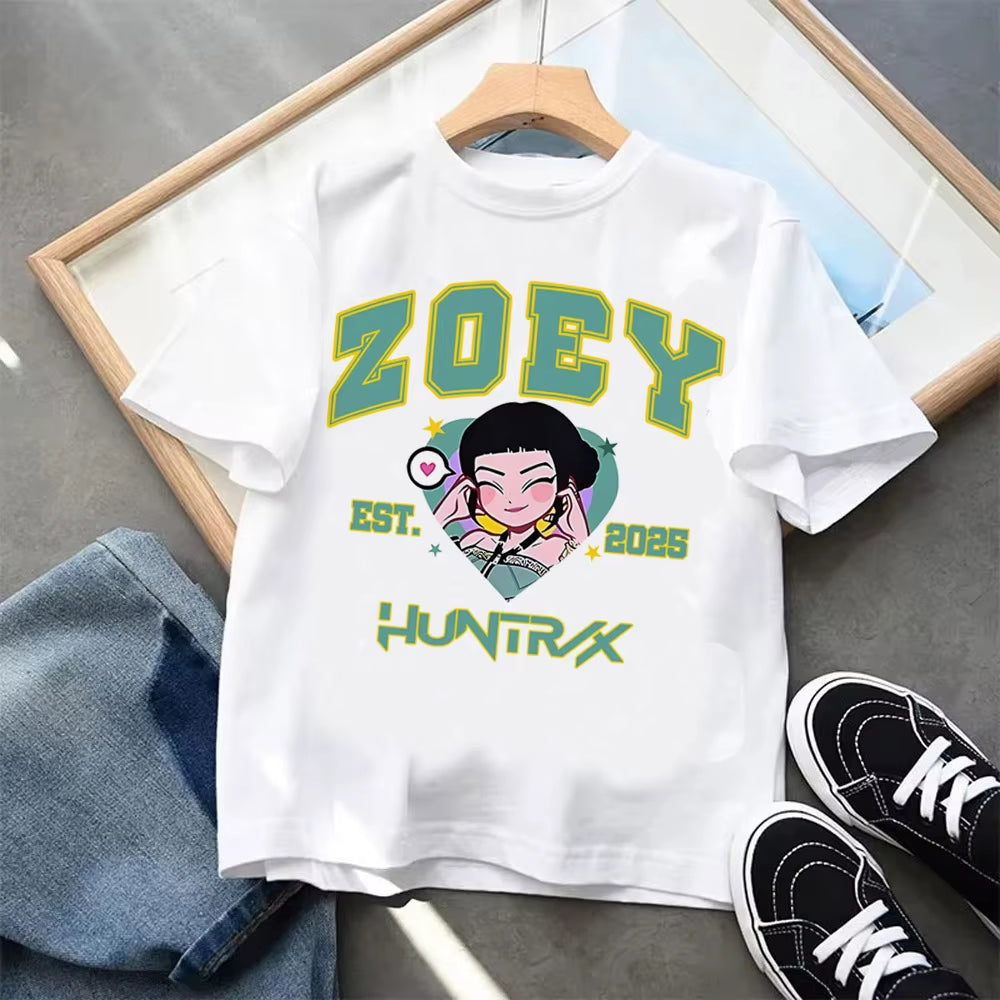 Kpop Demon Hunters Children'S Clothing Short Sleeve T-Shirt Kpop Demon Hunters Tiger Harajuku Tshirt for Boys Girls Gift