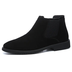 Men's Leather High-Top Chelsea Boots