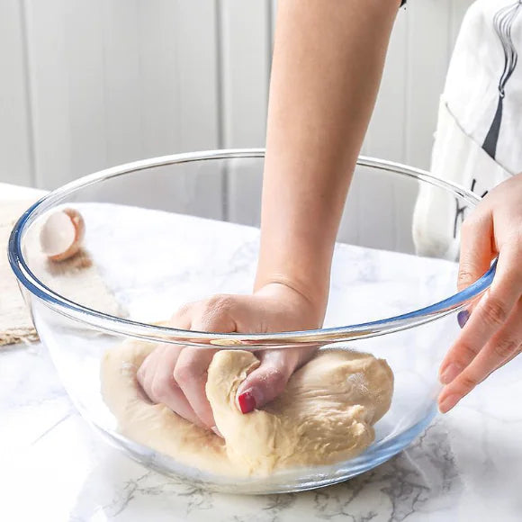 Japanese-Style Transparent Glass Large Salad Bowl