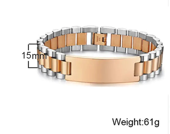 Personalized Black Stainless Steel Men's Bracelet