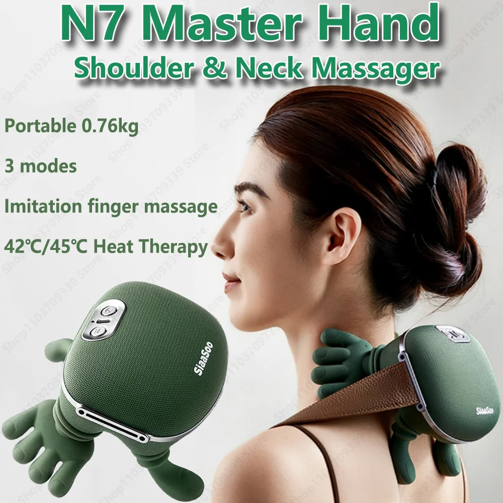 Bionic Neck Shoulder Massager Heated Back Massagers Electric Kneading Muscles Massage Pillow Neck