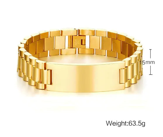 Personalized Black Stainless Steel Men's Bracelet