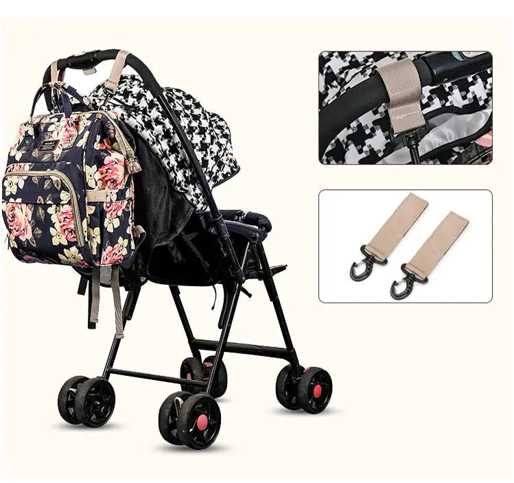 Multi-Function Foldable Baby Bed Diaper Bag, Waterproof