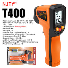 NJTY Digital Infrared Thermometer -50~600℃ Pyrometer Gun